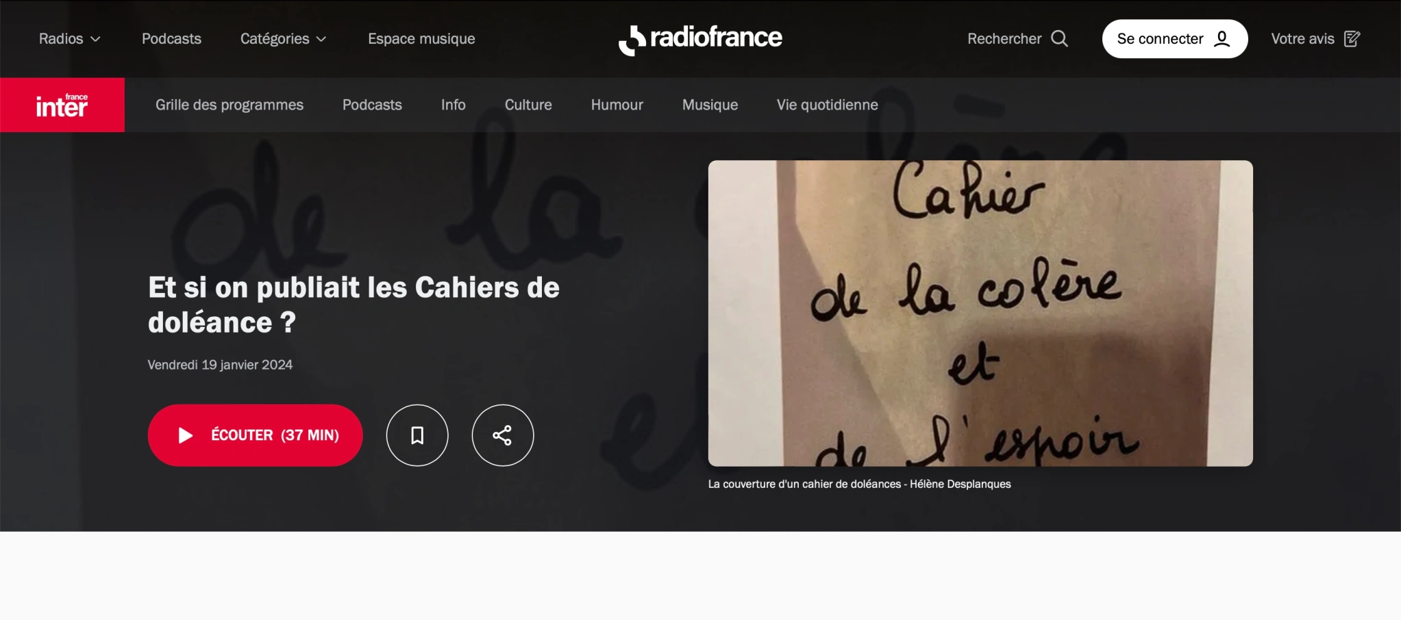 Et si on publiait les Cahiers de Doléances – France Inter